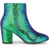image:imageAllegra K Womens Round Toe Block Heels Sequin Ankle BootsGreen