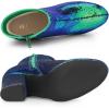 image:imageAllegra K Womens Round Toe Block Heels Sequin Ankle BootsGreen