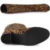 image:imageAllegra K Womens Side Zipper Chunky Heel Knee High Leopard Boots 75 M US 