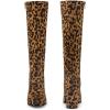 image:imageAllegra K Womens Side Zipper Chunky Heel Knee High Leopard Boots 75 M US 