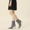 image:imageAllegra K Womens Slouch Pointy Toe Sock Boots Stiletto Heels Ankle BootsGrey
