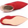image:imageAllegra K Womens Slouch Pointy Toe Sock Boots Stiletto Heels Ankle BootsRed