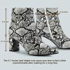 image:imageAllegra K Womens Snakeskin Print Boots Halloween Costumes Chunky High Heels Ankle BootsBlack White