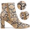 image:imageAllegra K Womens Snakeskin Print Boots Halloween Costumes Chunky High Heels Ankle BootsBrown Snake