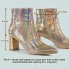 image:imageAllegra K Womens Snakeskin Print Boots Halloween Costumes Chunky High Heels Ankle BootsRose Gold