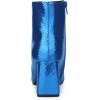 image:imageAllegra K Womens Snakeskin Print Boots Halloween Costumes Chunky High Heels Ankle BootsRoyal Blue