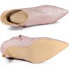 image:imageAllegra K Womens Sparkly Pointed Toe Stiletto Heel Ankle BootsPink