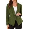 image:imageAllegra K Women Faux Suede Jacket Lapel Draped Open Front Cardigan Casual Trendy Suede BlazerArmy Green