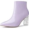 image:imageAllegra K Womens Clear Heel Pointed Toe Chunky Heels Ankle BootsPurple