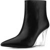 image:imageAllegra K Womens Clear Heel Pointed Toe Wedge Heels Ankle BootsBlack