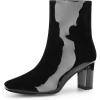 image:imageAllegra K Womens Gogo Boots Square Toe Side Zip Chunky Heels Ankle BootsBlack