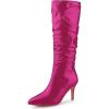 image:imageAllegra K Womens Pointed Toe Slouch Stiletto Heels Knee High BootsHot Pink