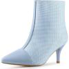 image:imageAllegra K Womens Pointed Toe Stiletto Heels Houndstooth Ankle BootiesBaby Blue