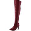 image:imageAllegra K Womens Pointed Toe Stiletto Heels Over The Knee High BootsBurgundy
