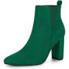 image:imageAllegra K Womens Pointed Toe Zipper Block Heel Ankle Chelsea BootsEmerald Green