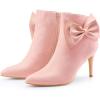image:imageAllegra K Womens Pointy Toe Bow Stiletto Heel Ankle BootsPink