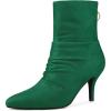 image:imageAllegra K Womens Pointy Toe Slouch Back Zipper Stiletto Heel Ankle BootsEmerald Green