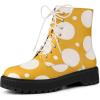 image:imageAllegra K Womens Polka Dots Platform Zipper Lace Up Combat Disco BootsYellow White