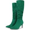 image:imageAllegra K Womens Slouch Pointed Toe Stiletto Heel Knee High BootsGreen