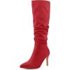 image:imageAllegra K Womens Slouch Pointed Toe Stiletto Heel Knee High BootsRed