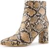 image:imageAllegra K Womens Snakeskin Print Boots Halloween Costumes Chunky High Heels Ankle BootsBrown Snake