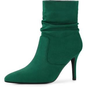image:imageAllegra K Womens Slouch Pointy Toe Sock Boots Stiletto Heels Ankle BootsGreen