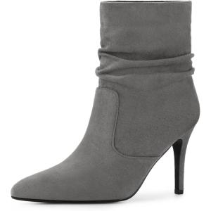 image:imageAllegra K Womens Slouch Pointy Toe Sock Boots Stiletto Heels Ankle BootsGrey