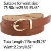 image:imageAllegra K Alligator Embossed Belts Leather Waist Alloy Pin Buckle Belt for WomenBrown