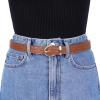 image:imageAllegra K Alligator Embossed Belts Leather Waist Alloy Pin Buckle Belt for WomenBrown