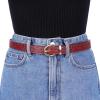 image:imageAllegra K Alligator Embossed Belts Leather Waist Alloy Pin Buckle Belt for WomenRed