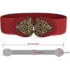 image:imageAllegra K Ladies Metal Symmetric Flower Interlock Buckle Textured Elastic Cinch BeltRed