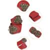 image:imageAllegra K Ladies Metal Symmetric Flower Interlock Buckle Textured Elastic Cinch BeltRed