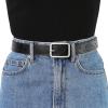 image:imageAllegra K Ladies Skinny Belts PU Casual Shiny Waist Belt for Dress Jeans Single Pin BuckleBlack