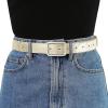 image:imageAllegra K Ladies Skinny Belts PU Casual Shiny Waist Belt for Dress Jeans Single Pin BuckleGolden