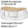 image:imageAllegra K Ladies Skinny Belts PU Casual Shiny Waist Belt for Dress Jeans Single Pin BuckleSilver