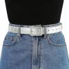 image:imageAllegra K Ladies Skinny Belts PU Casual Shiny Waist Belt for Dress Jeans Single Pin BuckleSilver