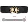 image:imageAllegra K Lady 236 Width Elastic Belts Faux Leather Opal Beaded Rhinestone Inlaid Stretchy Cinch Waistband for DressBlack