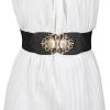 image:imageAllegra K Lady 236 Width Elastic Belts Faux Leather Opal Beaded Rhinestone Inlaid Stretchy Cinch Waistband for DressBlack