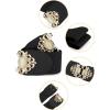 image:imageAllegra K Lady 236 Width Elastic Belts Faux Leather Opal Beaded Rhinestone Inlaid Stretchy Cinch Waistband for DressBlack