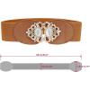 image:imageAllegra K Lady 236 Width Elastic Belts Faux Leather Opal Beaded Rhinestone Inlaid Stretchy Cinch Waistband for DressCamel