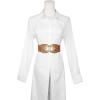 image:imageAllegra K Lady 236 Width Elastic Belts Faux Leather Opal Beaded Rhinestone Inlaid Stretchy Cinch Waistband for DressCamel