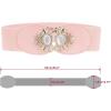image:imageAllegra K Lady 236 Width Elastic Belts Faux Leather Opal Beaded Rhinestone Inlaid Stretchy Cinch Waistband for DressPink