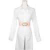 image:imageAllegra K Lady 236 Width Elastic Belts Faux Leather Opal Beaded Rhinestone Inlaid Stretchy Cinch Waistband for DressPink
