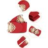 image:imageAllegra K Lady 236 Width Elastic Belts Faux Leather Opal Beaded Rhinestone Inlaid Stretchy Cinch Waistband for DressRed