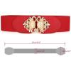 image:imageAllegra K Lady 236 Width Elastic Belts Faux Leather Opal Beaded Rhinestone Inlaid Stretchy Cinch Waistband for DressRed