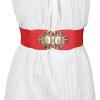 image:imageAllegra K Lady 236 Width Elastic Belts Faux Leather Opal Beaded Rhinestone Inlaid Stretchy Cinch Waistband for DressRed