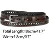 image:imageAllegra K Skinny Leather Belt for Women Hollowout Thin Waist Belts for Jeans Dress 07 Inches WidthCoffee