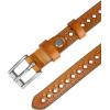 image:imageAllegra K Skinny Leather Belt for Women Hollowout Thin Waist Belts for Jeans Dress 07 Inches WidthOrange Brown