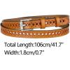image:imageAllegra K Skinny Leather Belt for Women Hollowout Thin Waist Belts for Jeans Dress 07 Inches WidthOrange Brown