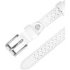 image:imageAllegra K Skinny Leather Belt for Women Hollowout Thin Waist Belts for Jeans Dress 07 Inches WidthWhite